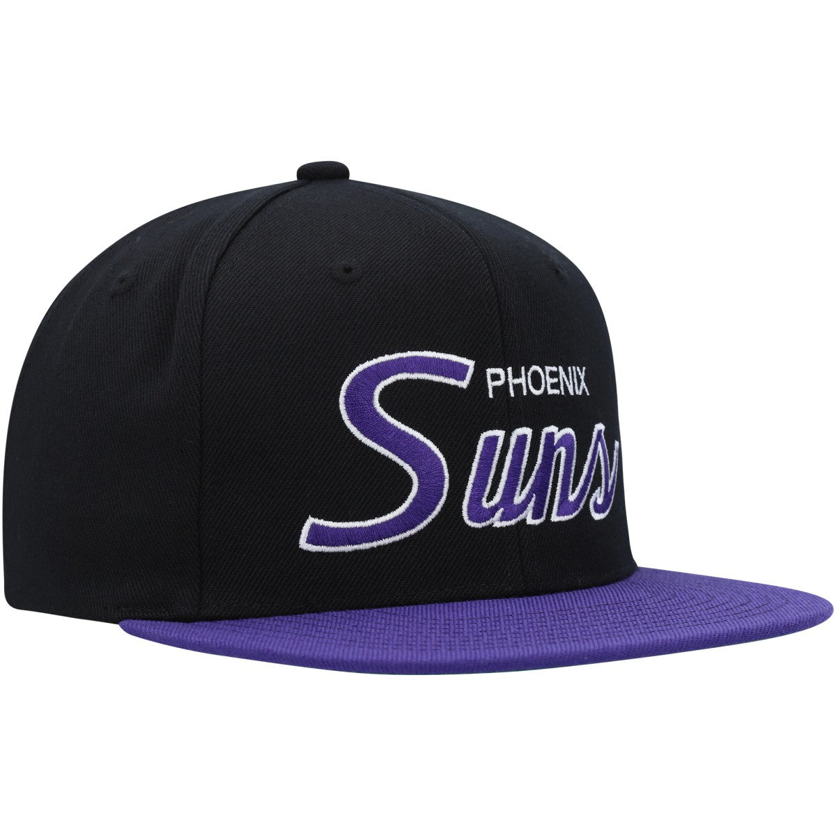 Phoenix Suns Hardwood Classics MVP Team Script 2.0 Snapback Hat Black | Mitchell & Ness