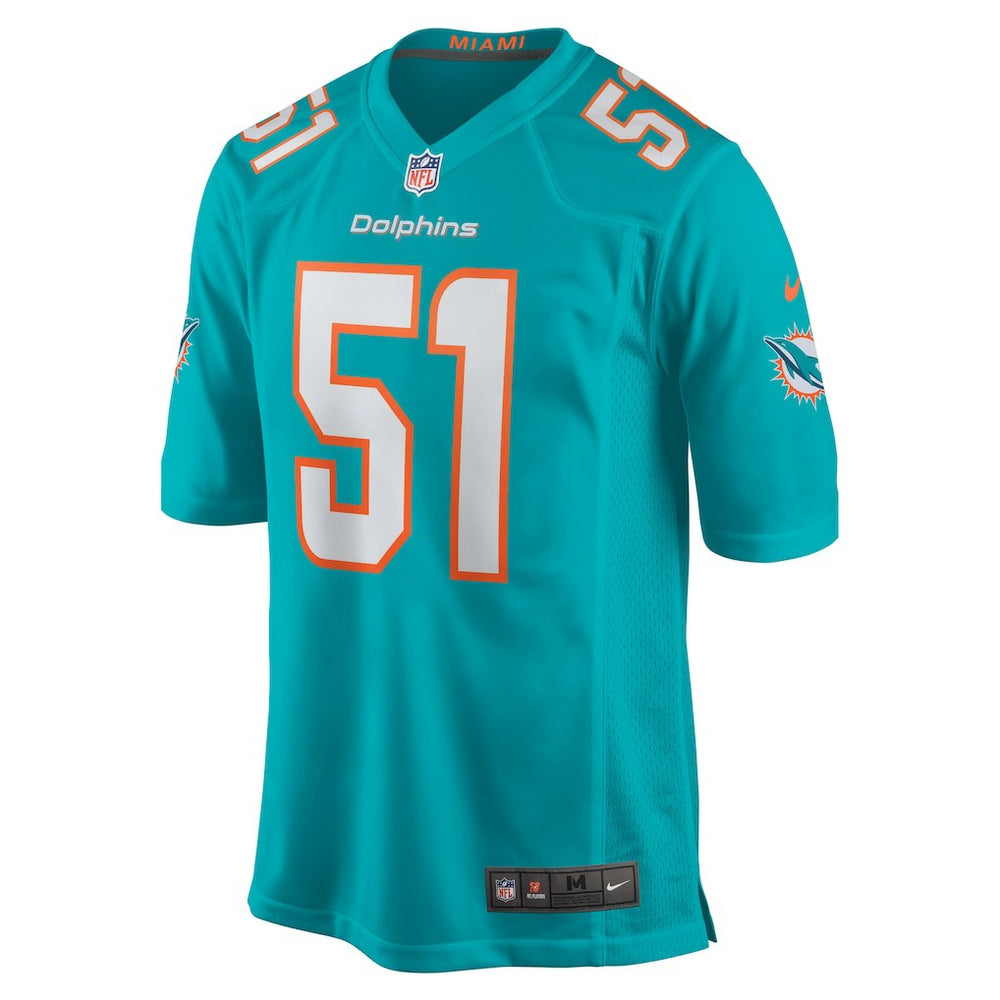 Nike David Long Jr. Miami Dolphins Game Jersey Aqua