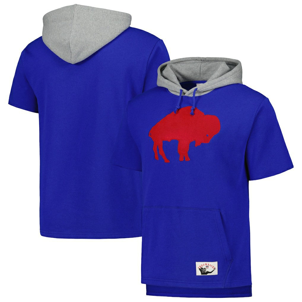 Mitchell & Ness Buffalo Bills Postgame Short Sleeve Hoodie Royal