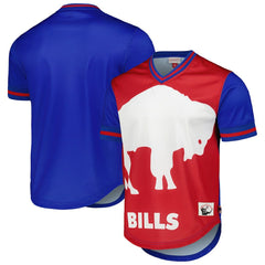 Mitchell & Ness Buffalo Bills Jumbotron 3.0 Mesh V-Neck T-Shirt Royal