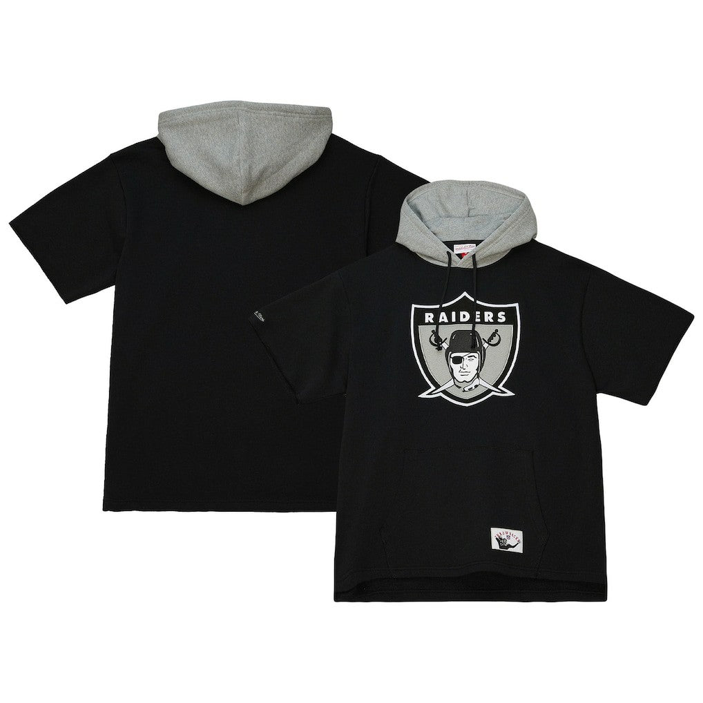 Mitchell & Ness Las Vegas Raiders Postgame Short Sleeve Hoodie Black