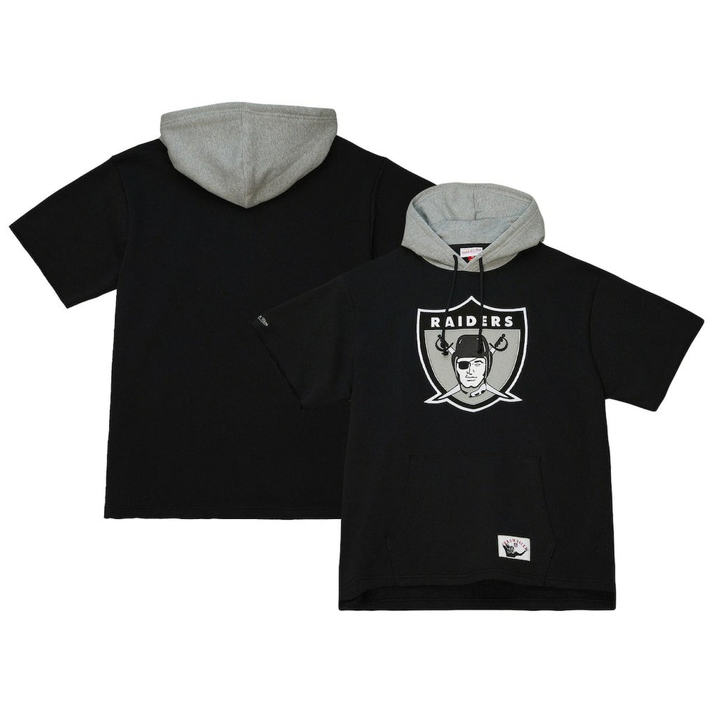 Mitchell & Ness Las Vegas Raiders Postgame Short Sleeve Hoodie Black