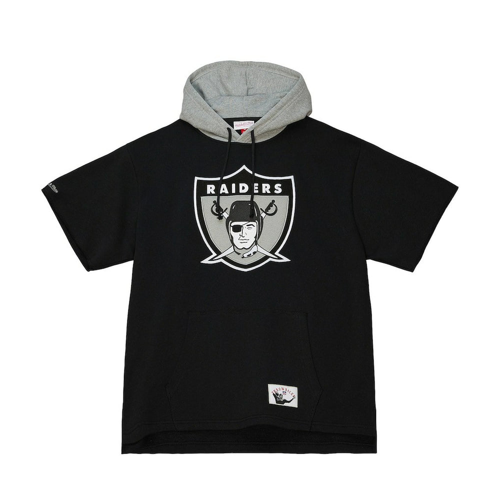 Mitchell & Ness Las Vegas Raiders Postgame Short Sleeve Hoodie Black