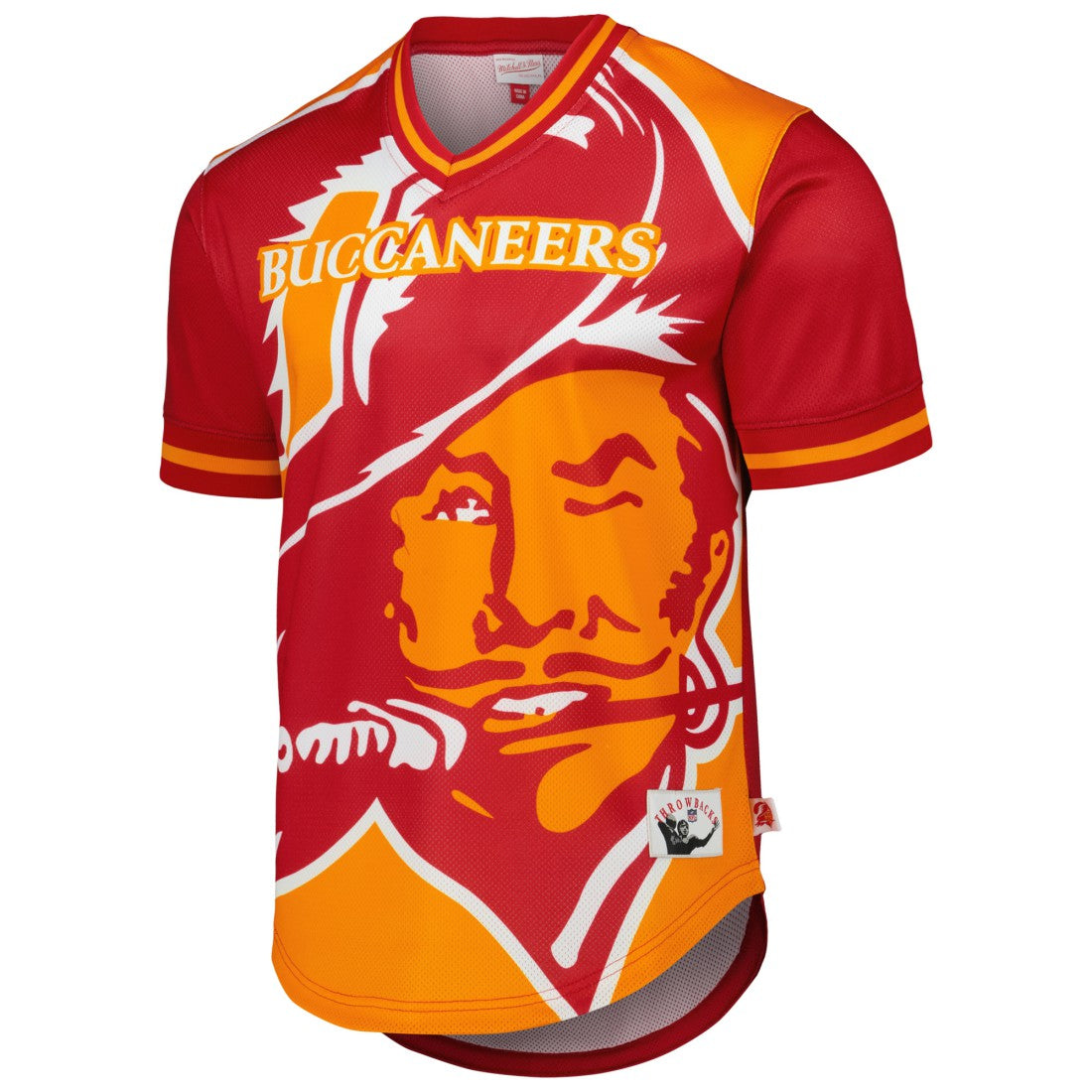 Mitchell & Ness Tampa Bay Buccaneers Jumbotron 3.0 Mesh V-Neck T-Shirt Red