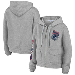 Boston Red Sox WEAR by Erin Andrews Women's Full-Zip Hoodie - Gray - MLB Lifestyle