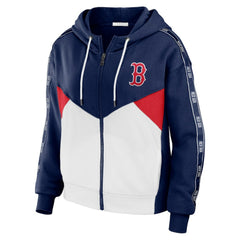 Boston Red Sox WEAR by Erin Andrews Women's  Color Block Full-Zip Hoodie - Navy/White - MLB on Sale