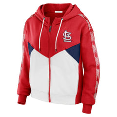 St. Louis Cardinals WEAR by Erin Andrews Women's  Color Block Full-Zip Hoodie - Red/White - MLB Discount