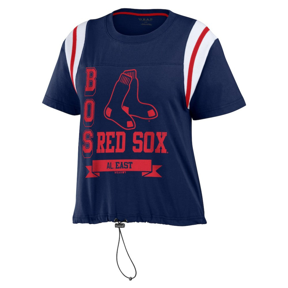 Boston Red Sox WEAR by Erin Andrews Women's Cinched Colorblock T-Shirt - Navy - MLB Discount
