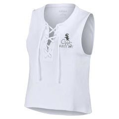 Chicago White Sox WEAR by Erin Andrews Women's Lace-Up Tank Top - White - MLB Sale