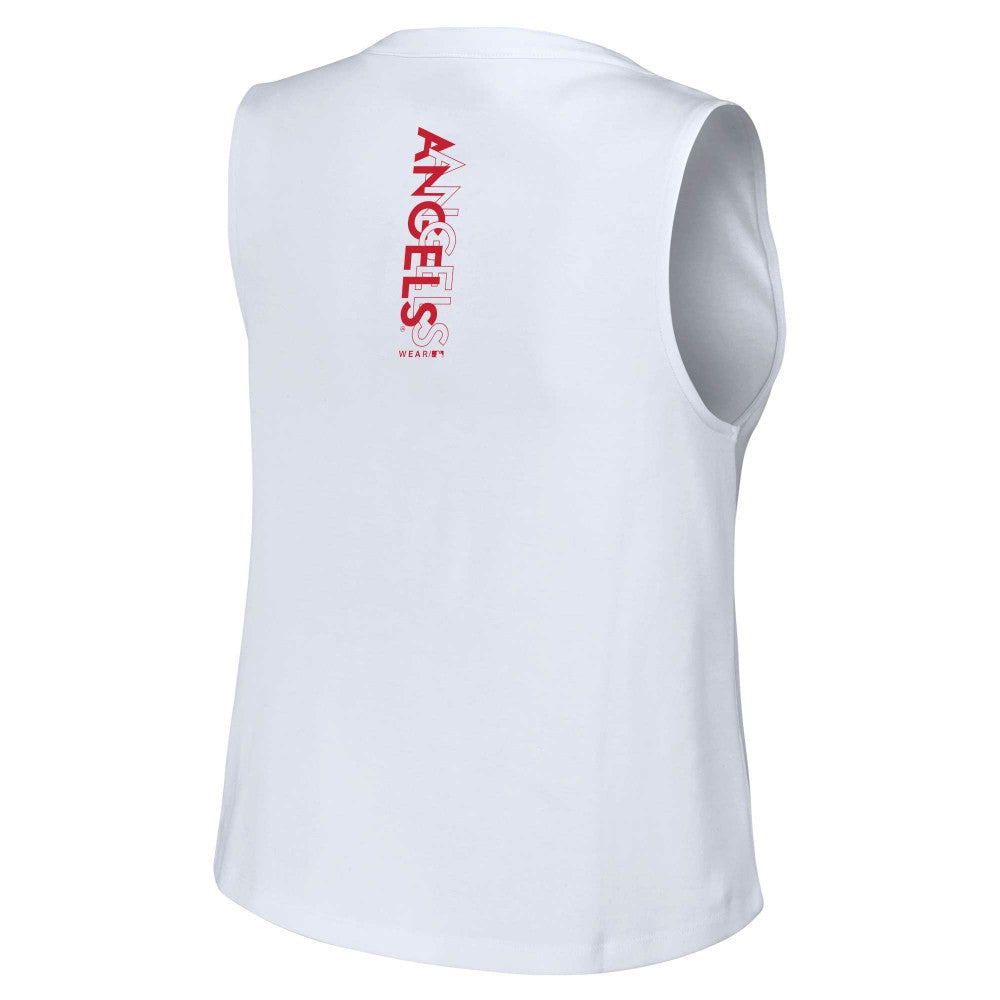 Los Angeles Angels WEAR by Erin Andrews Women's Lace-Up Tank Top - White - MLB Discount