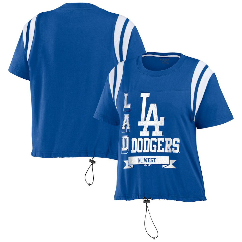 Los Angeles Dodgers WEAR by Erin Andrews Women's Cinched Colorblock T-Shirt - Royal - MLB on Sale