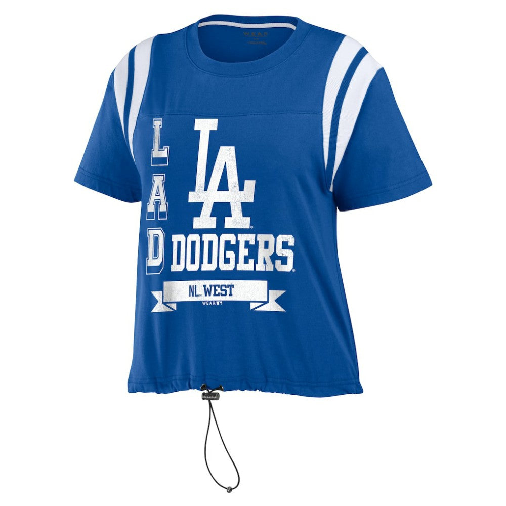 Los Angeles Dodgers WEAR by Erin Andrews Women's Cinched Colorblock T-Shirt - Royal - MLB on Sale