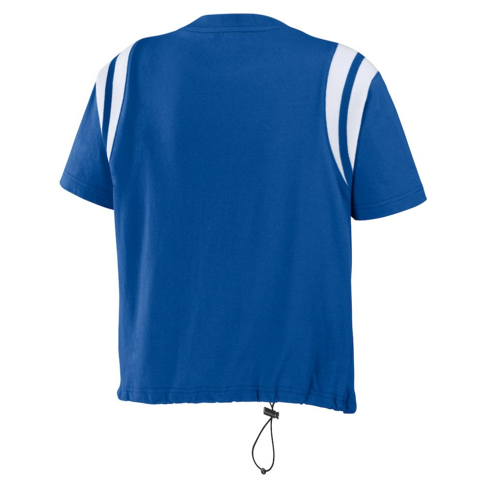 Los Angeles Dodgers WEAR by Erin Andrews Women's Cinched Colorblock T-Shirt - Royal - MLB on Sale