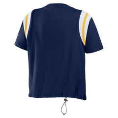 Milwaukee Brewers WEAR by Erin Andrews Women's Cinched Colorblock T-Shirt - Navy - MLB on Sale