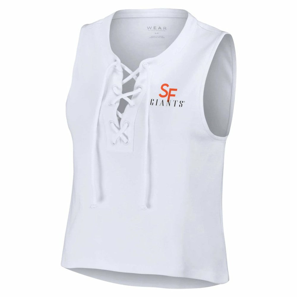 San Francisco Giants WEAR by Erin Andrews Women's Lace-Up Tank Top - White - MLB Online