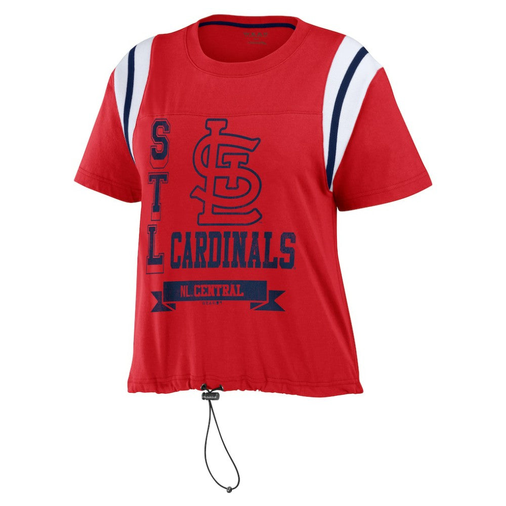 St. Louis Cardinals WEAR by Erin Andrews Women's Cinched Colorblock T-Shirt - Red - MLB Sale