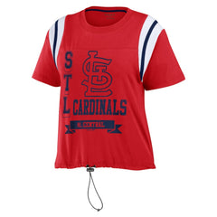 St. Louis Cardinals WEAR by Erin Andrews Women's Cinched Colorblock T-Shirt - Red - MLB Sale