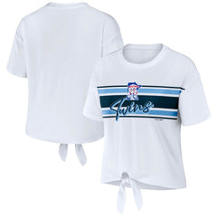 Minnesota Twins WEAR by Erin Andrews Women's Front Tie T-Shirt - White - MLB Sale