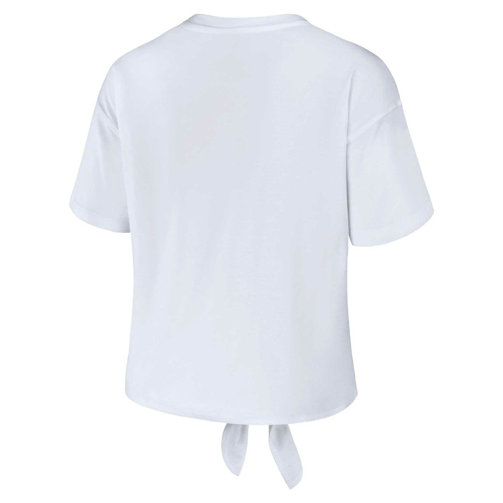 Minnesota Twins WEAR by Erin Andrews Women's Front Tie T-Shirt - White - MLB Sale