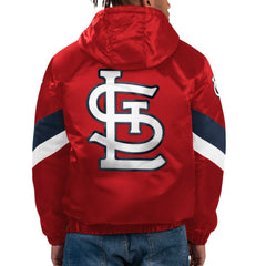 St. Louis Cardinals Starter Force Play II Half-Zip Hooded Jacket - Red - MLB Discount
