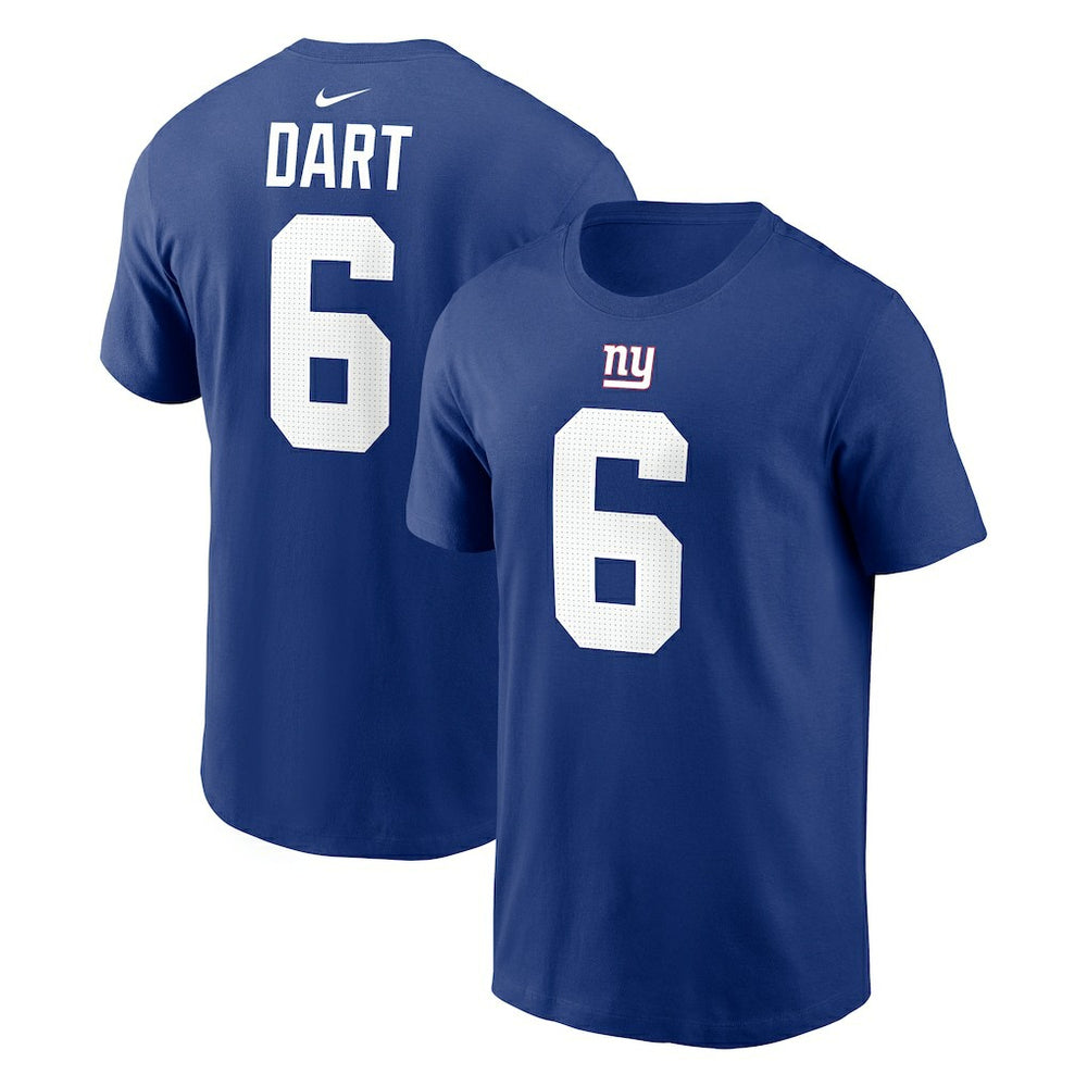 Nike Jaxson Dart New York Giants Name & Number T-Shirt Royal