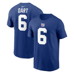 Nike Jaxson Dart New York Giants Name & Number T-Shirt Royal