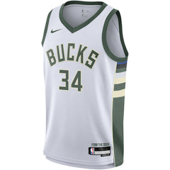 Giannis Antetokounmpo Milwaukee Bucks Youth Swingman Jersey Association Edition White | Nike discount
