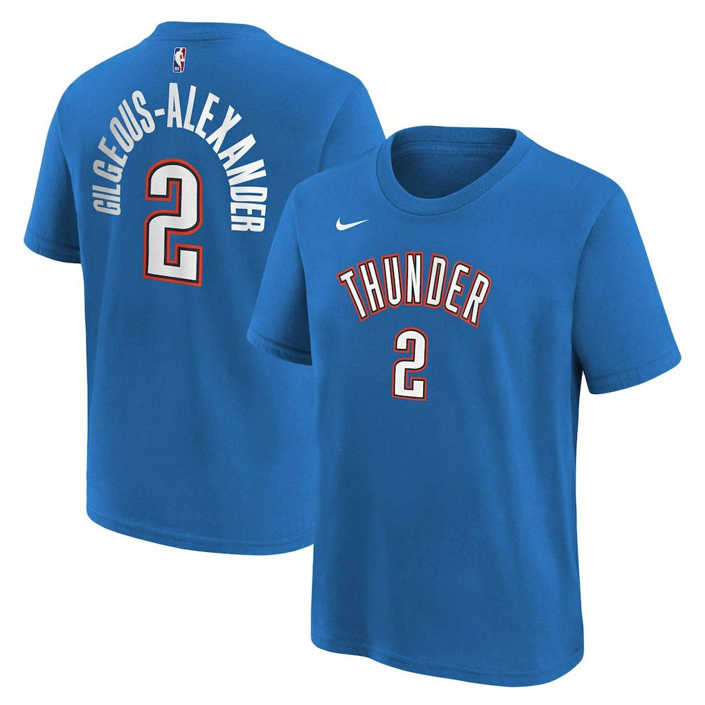 Shai Gilgeous-Alexander Oklahoma City Thunder Youth Icon Name & Number T-Shirt Blue