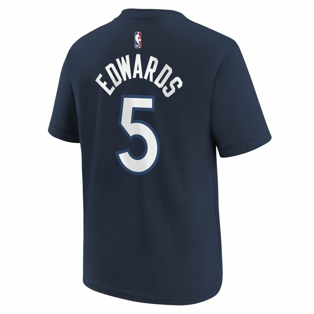 Anthony Edwards Minnesota Timberwolves Youth Icon Name & Number T-Shirt Navy