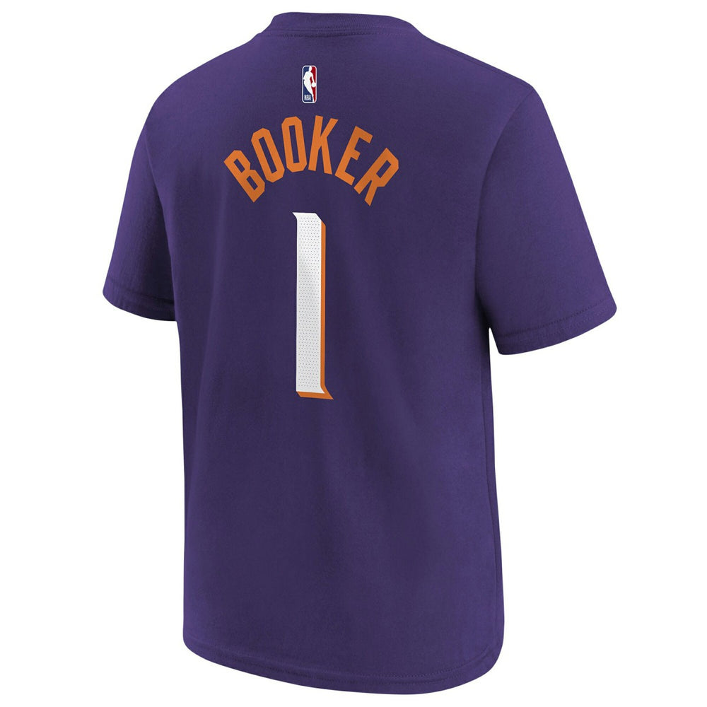 Devin Booker Phoenix Suns Youth Icon Name & Number T-Shirt Purple