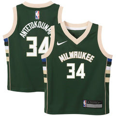 Giannis Antetokounmpo Milwaukee Bucks Preschool Swingman Player Jersey Icon Edition Hunter Green | Nike US