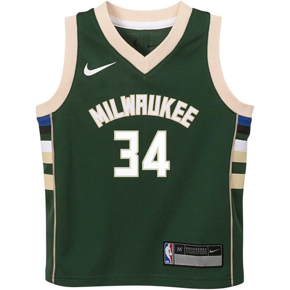 Giannis Antetokounmpo Milwaukee Bucks Preschool Swingman Player Jersey Icon Edition Hunter Green | Nike US