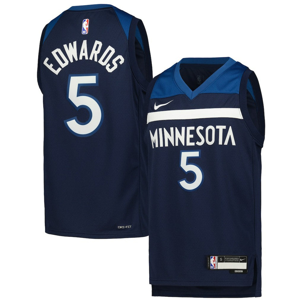Anthony Edwards Minnesota Timberwolves Youth Swingman Jersey Icon Edition Navy | Nike discount