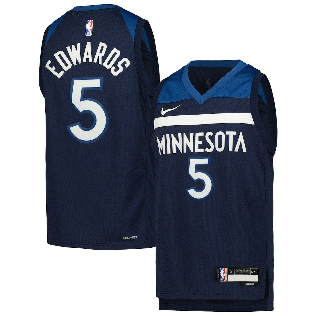 Anthony Edwards Minnesota Timberwolves Youth Swingman Jersey Icon Edition Navy | Nike discount