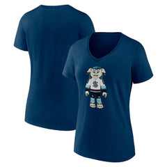 Seattle Kraken Women's Mascot Buoy V-Neck T-Shirt - Deep Sea Blue - NHL 200061633