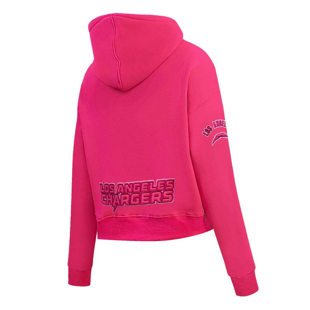 Los Angeles Chargers Pro Standard Women's Triple Pink Cropped Pullover Hoodie