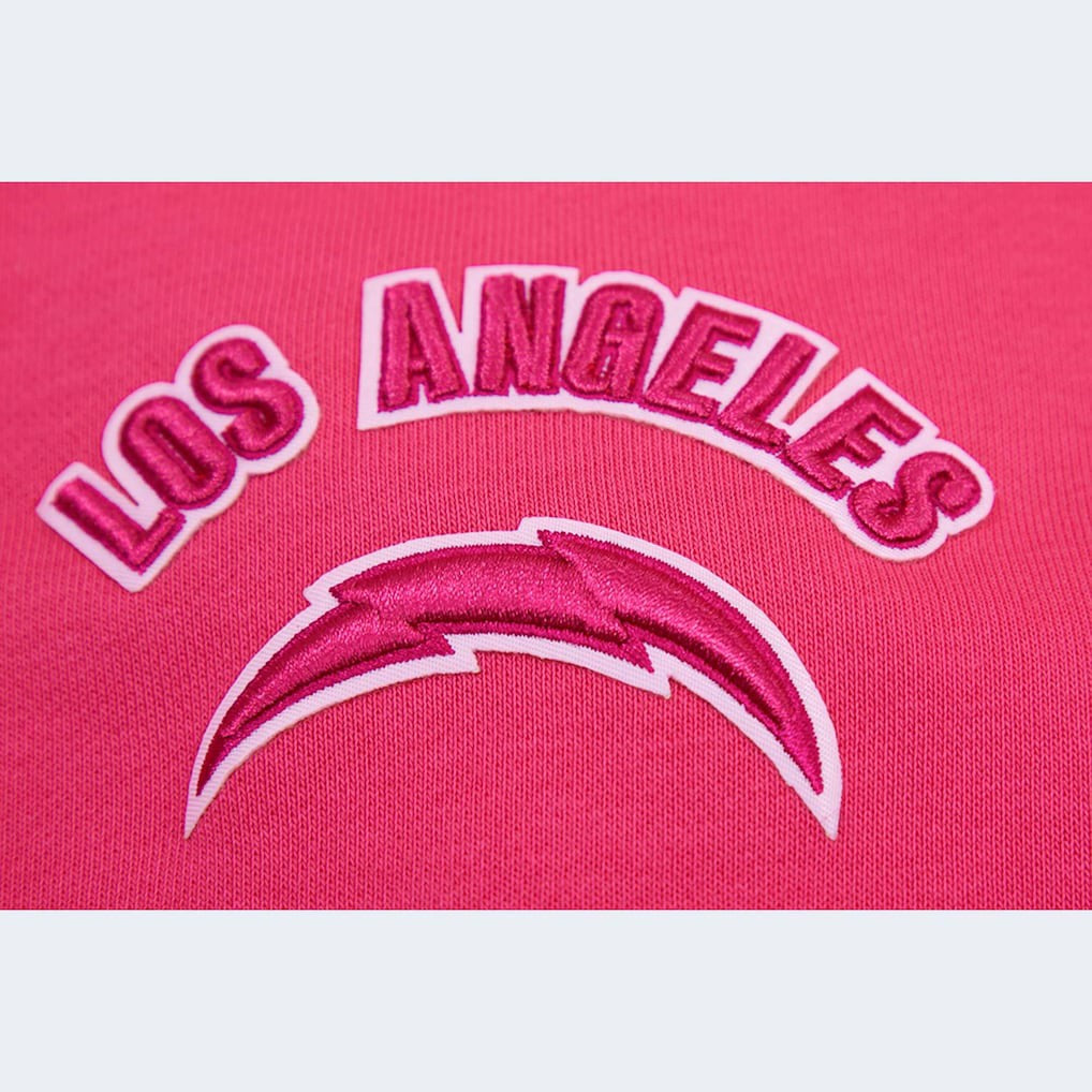 Los Angeles Chargers Pro Standard Women's Triple Pink Cropped Pullover Hoodie