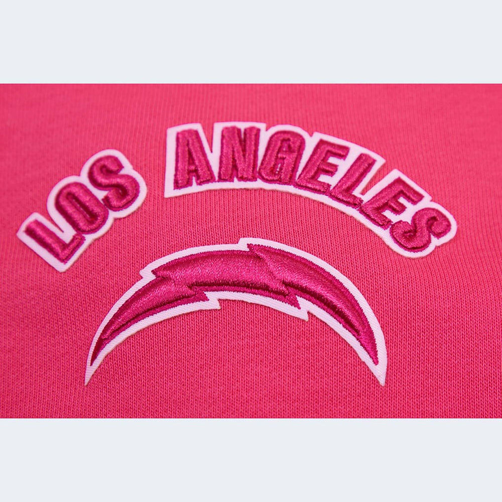 Los Angeles Chargers Pro Standard Women's Triple Pink Cropped Pullover Hoodie
