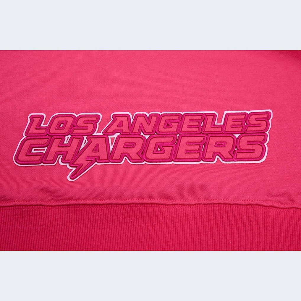 Los Angeles Chargers Pro Standard Women's Triple Pink Cropped Pullover Hoodie
