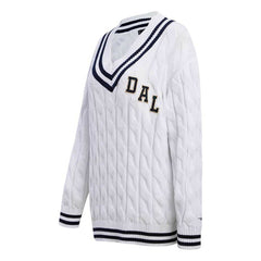 Dallas Cowboys Pro Standard Women's Prep V-Neck Pullover Sweater White