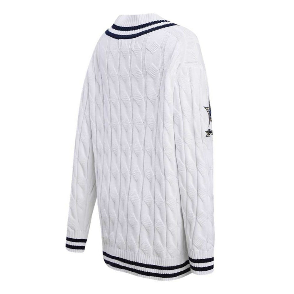 Dallas Cowboys Pro Standard Women's Prep V-Neck Pullover Sweater White