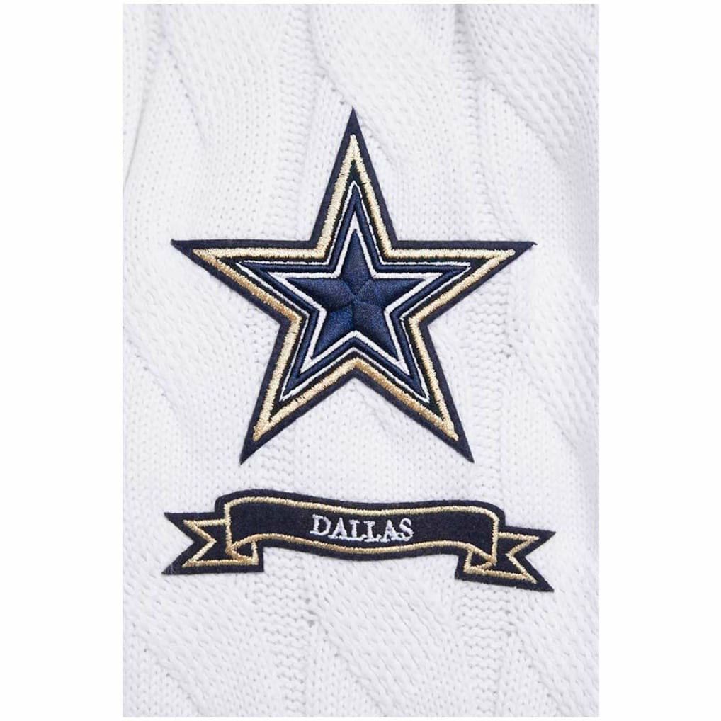 Dallas Cowboys Pro Standard Women's Prep V-Neck Pullover Sweater White