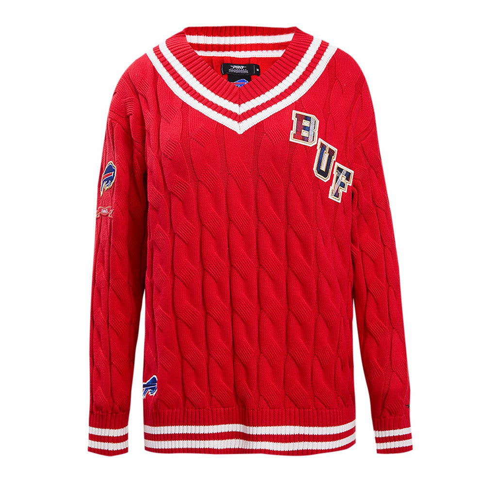 Buffalo Bills Pro Standard Women's Prep V-Neck Pullover Sweater Red