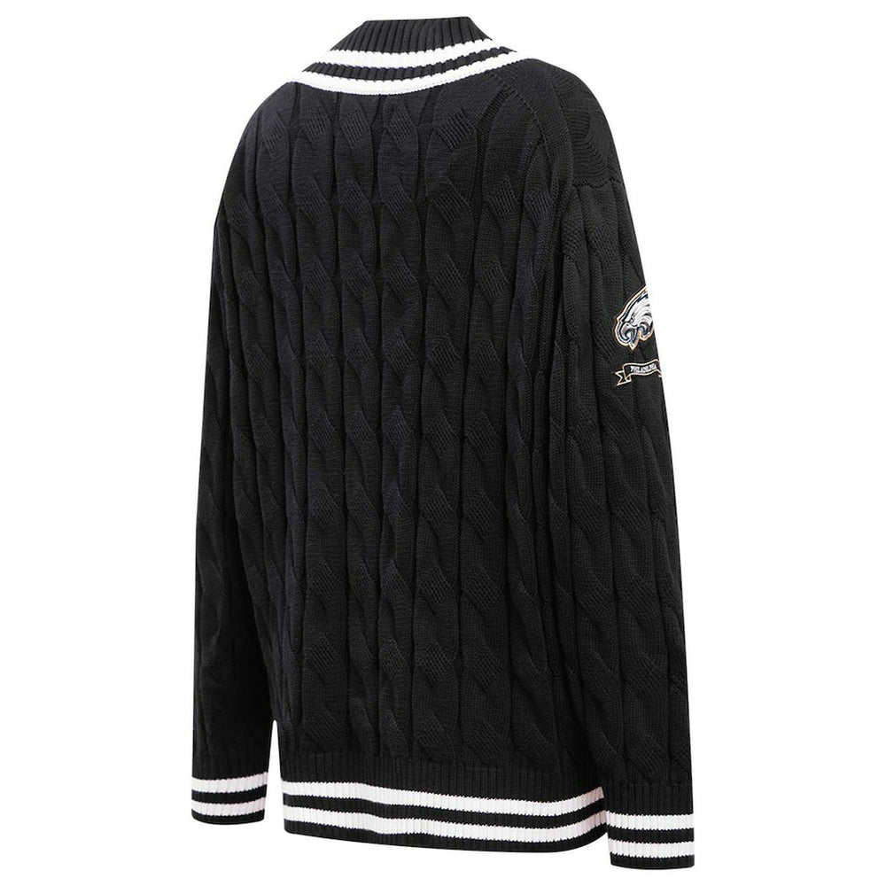 Philadelphia Eagles Pro Standard Women's Prep V-Neck Pullover Sweater Black