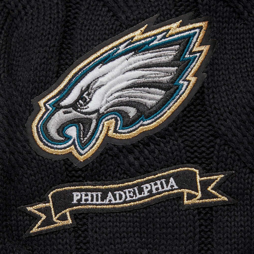 Philadelphia Eagles Pro Standard Women's Prep V-Neck Pullover Sweater Black