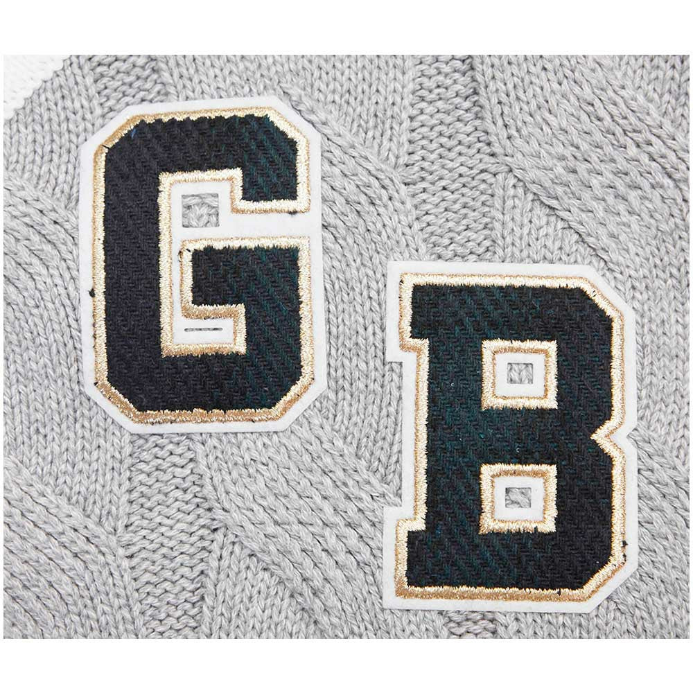 Green Bay Packers Pro Standard Women's Prep V-Neck Pullover Sweater Heather Gray