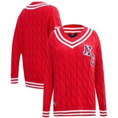 New England Patriots Pro Standard Women's Prep V-Neck Pullover Sweater Red
