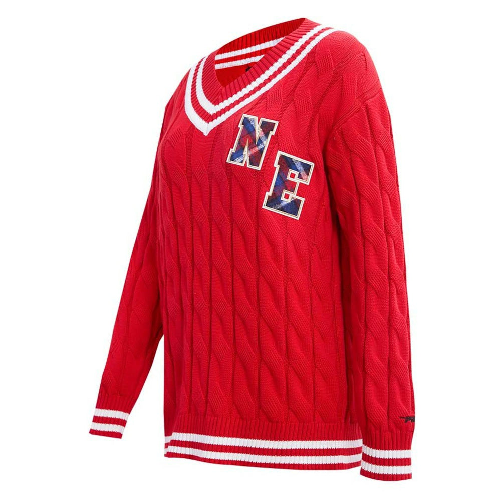 New England Patriots Pro Standard Women's Prep V-Neck Pullover Sweater Red