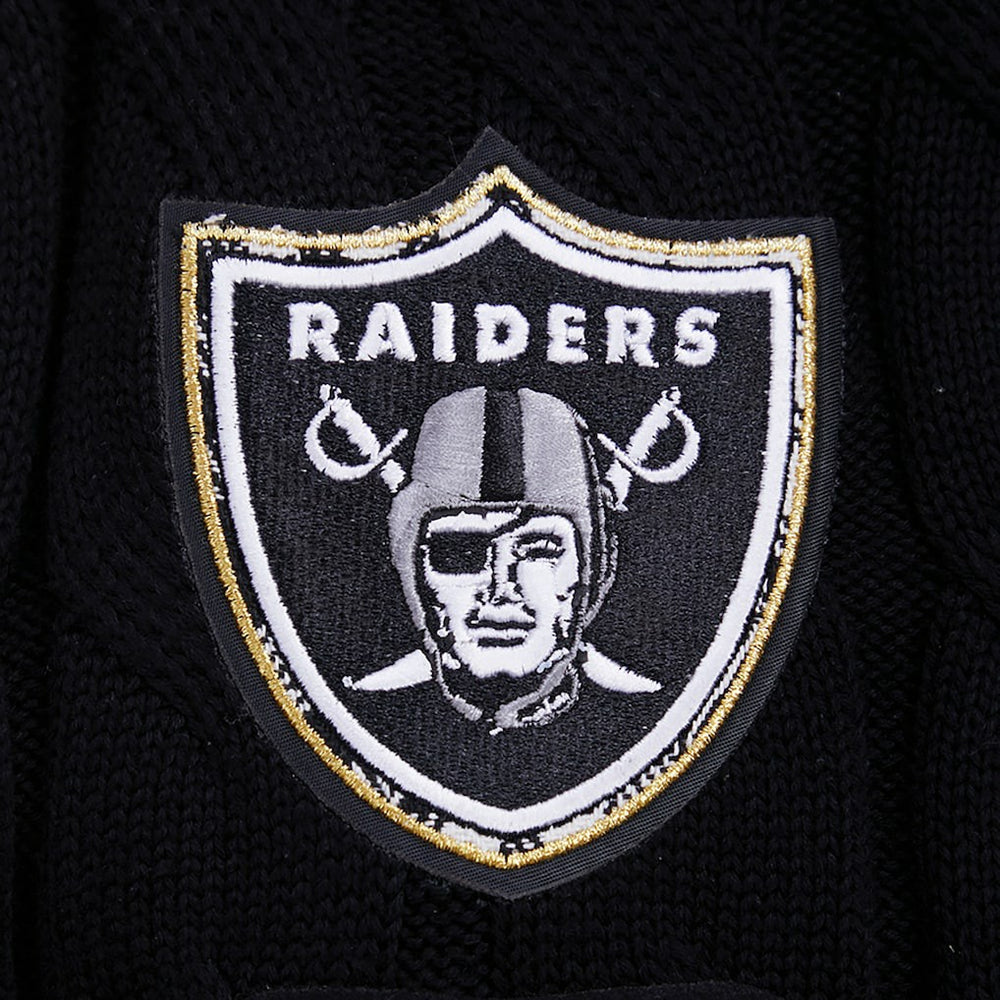 Las Vegas Raiders Pro Standard Women's Prep V-Neck Pullover Sweater Black