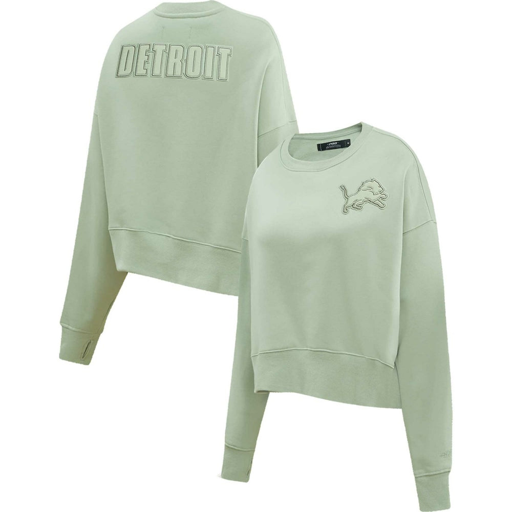 Detroit Lions Pro Standard Women's Oversized Cropped Neutral Pullover Sweatshirt Light Green